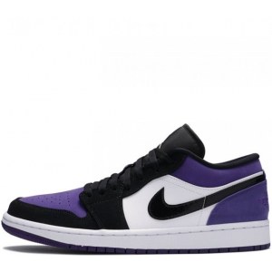 Nike Air Jordan 1 Retro Low White/Black/Purple (36-40) Арт-14046